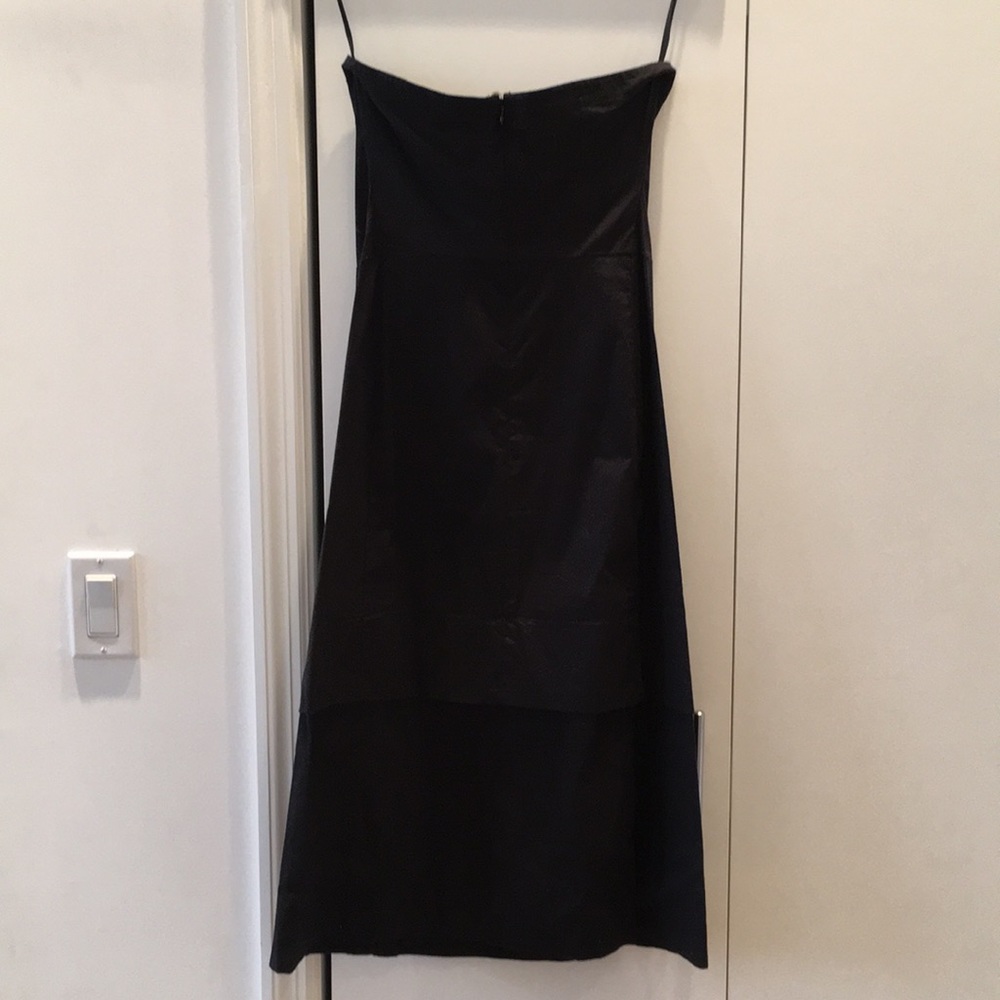 Theory Strapless Brushed Cotton Black Dresses - image 2